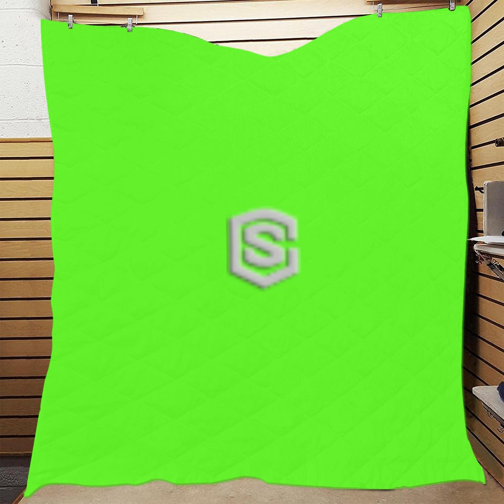 YELLOW CISTOM QUILT SELVER LOGO Custom Quilt  70" x 80"