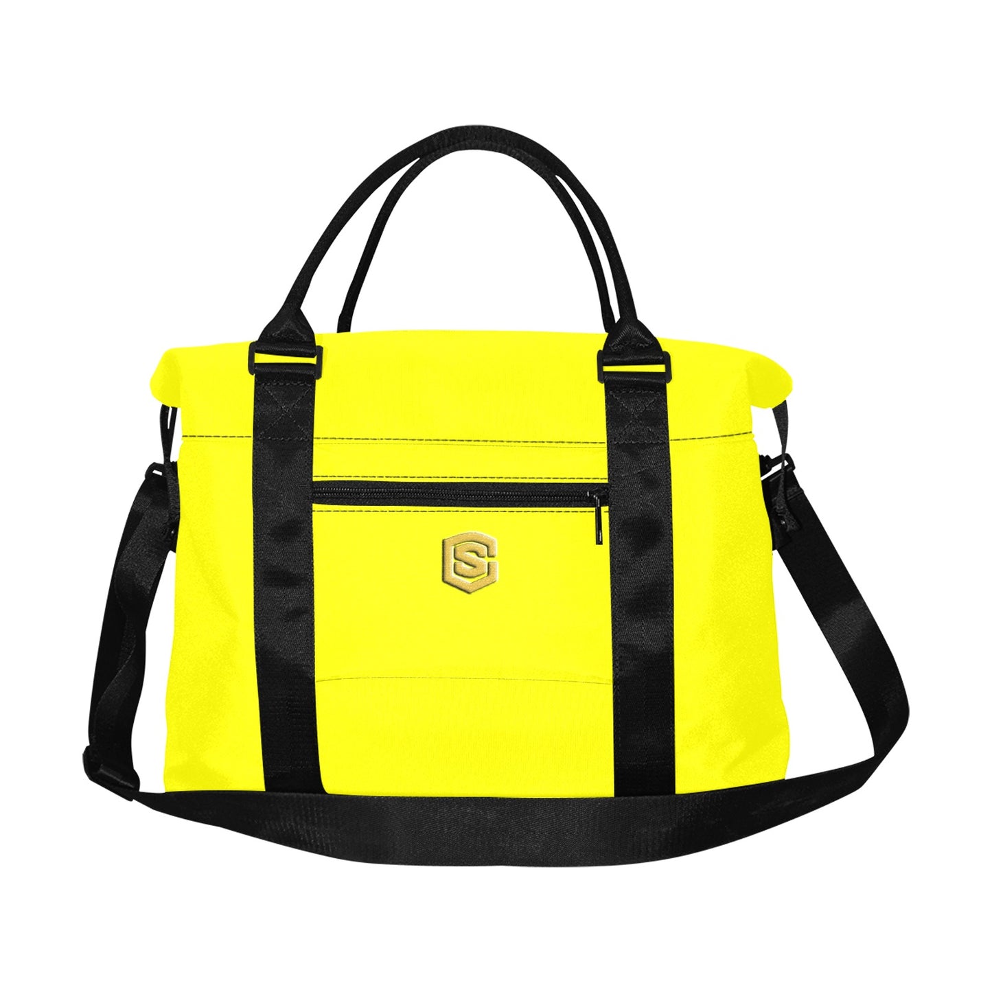 Yellow Large Capacity Duffle Bag With Gold Logo Large Capacity Duffle Bag(Model1715)