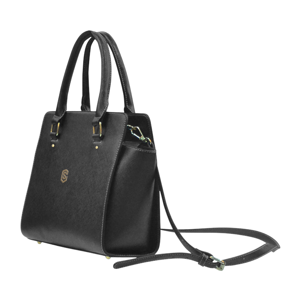 BLACK CLASSIC SHOULDER HANDBAG brown logo Classic Shoulder Handbag (Model 1653)