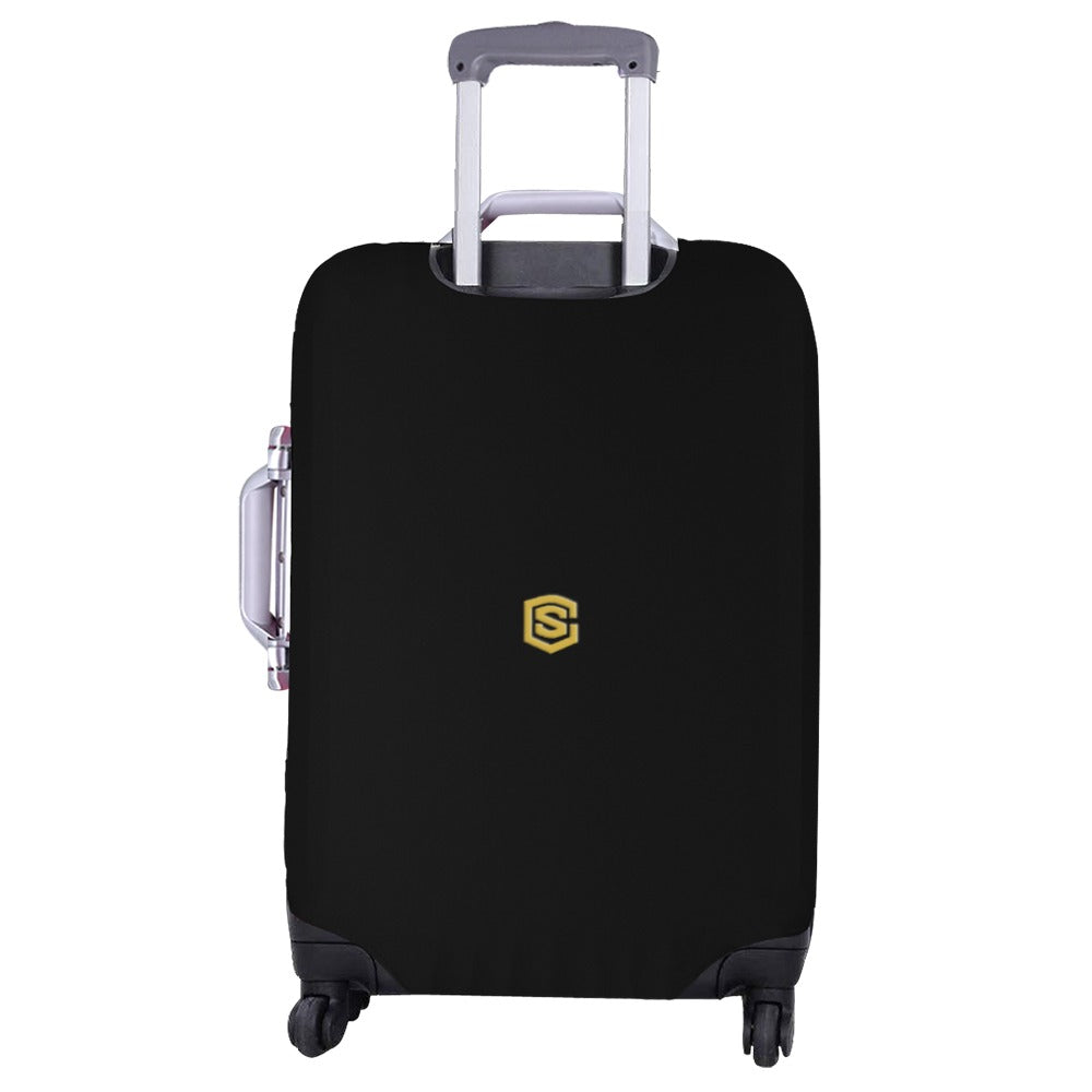 BLACK LUGGAGE COVER WITH GOLD LOGO Luggage Cover (Large Size) (26"-28")
