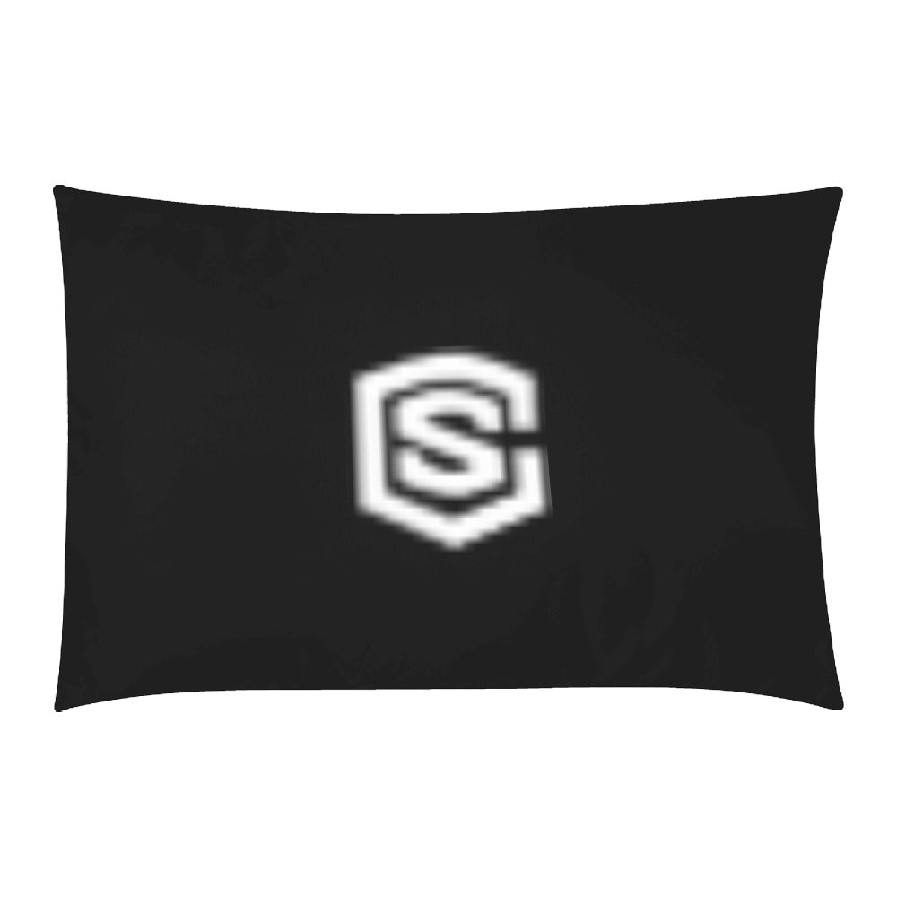 Black Duvet Cover White Logo 3-Piece Bedding Set (1 Duvet Cover 86"x70"; 2 Pillowcases 20"x30")(One Side)