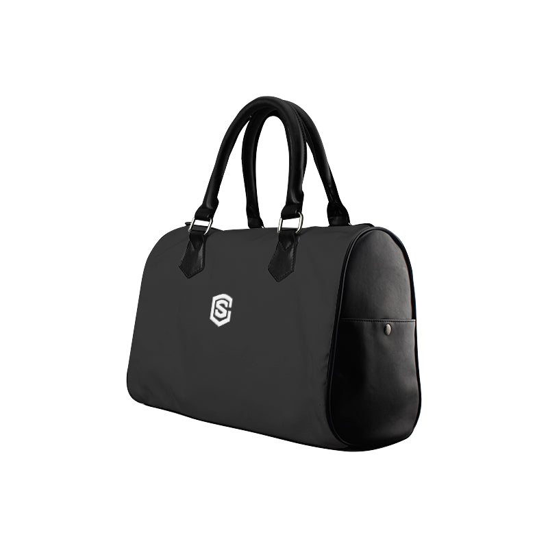 BLACK HANDBAG white logo Boston Handbag (Model 1621)
