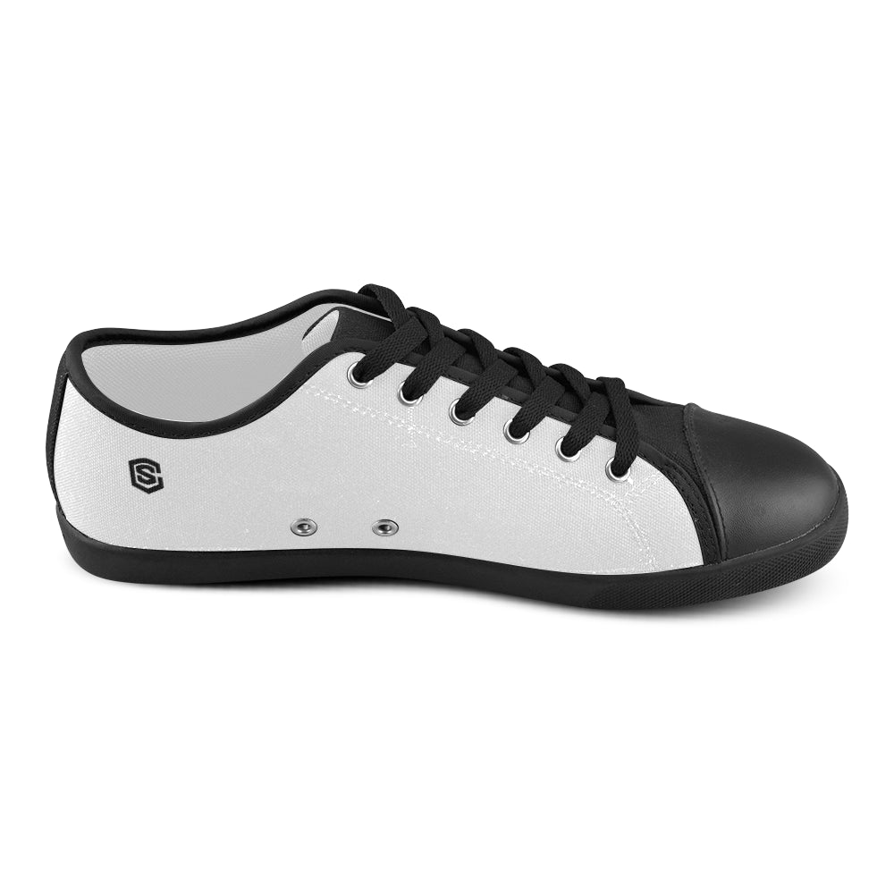 black Logo Men's Canvas Shoes (Model 016)