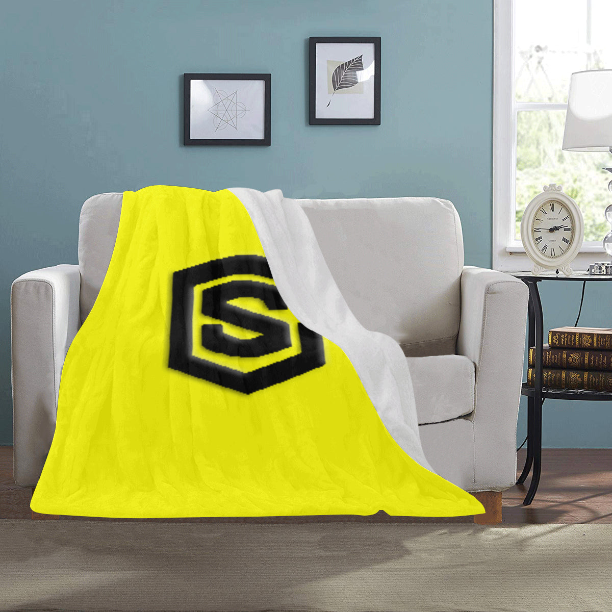 Yellow Ultra-Soft Micro Fleece Blanket with Black Logo Ultra-Soft Micro Fleece Blanket 30"x40"