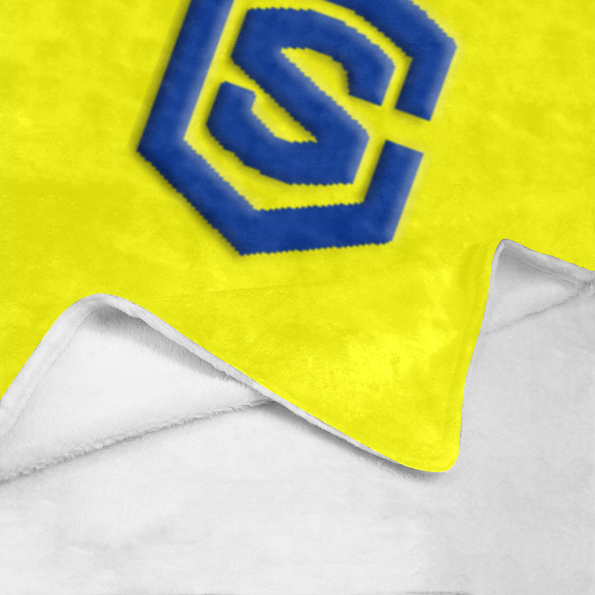 Yellow Ultra-Soft Micro Fleece Blanket with Blue Logo Ultra-Soft Micro Fleece Blanket 30"x40"