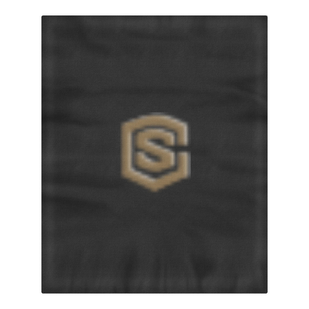 Black Duvet Cover Brown Logo 3-Piece Bedding Set (1 Duvet Cover 86"x70"; 2 Pillowcases 20"x30")(One Side)