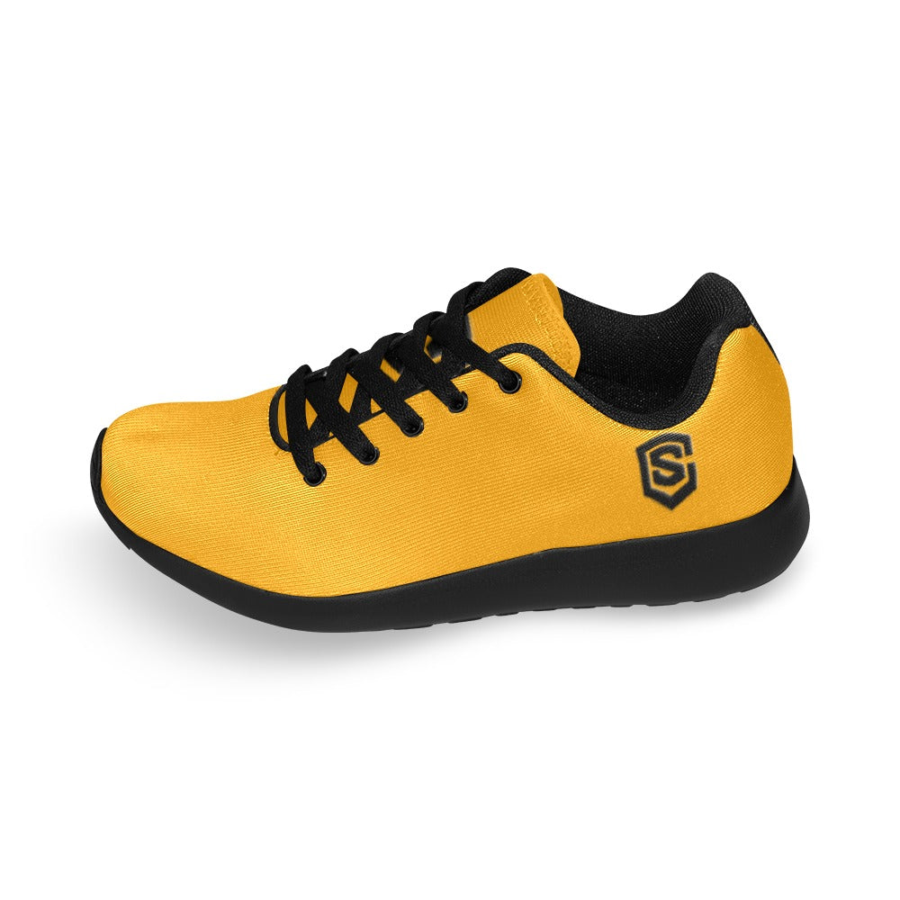 ORANGE KID SNEAKER WITH BLACK LOGO Kid's Sneakers (Little Kid / Big Kid) (Model020)