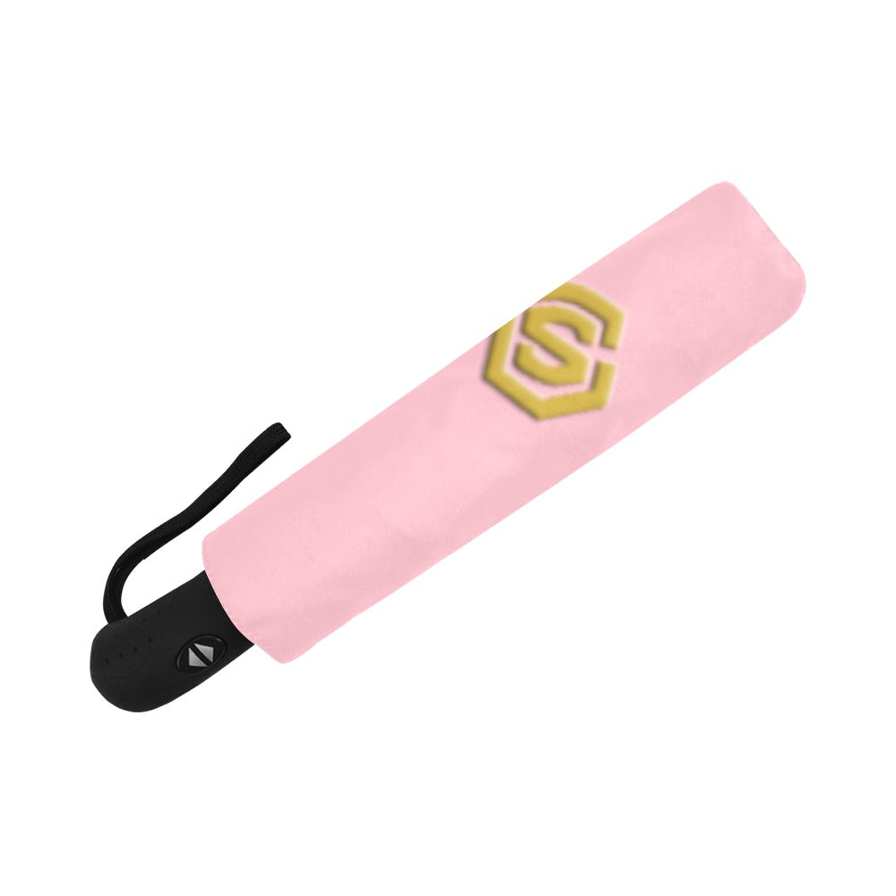 Pink Anti-UV Automatic Umbrella With Gold Logo Anti-UV Automatic Umbrella(Outside Printing)(Model U09)