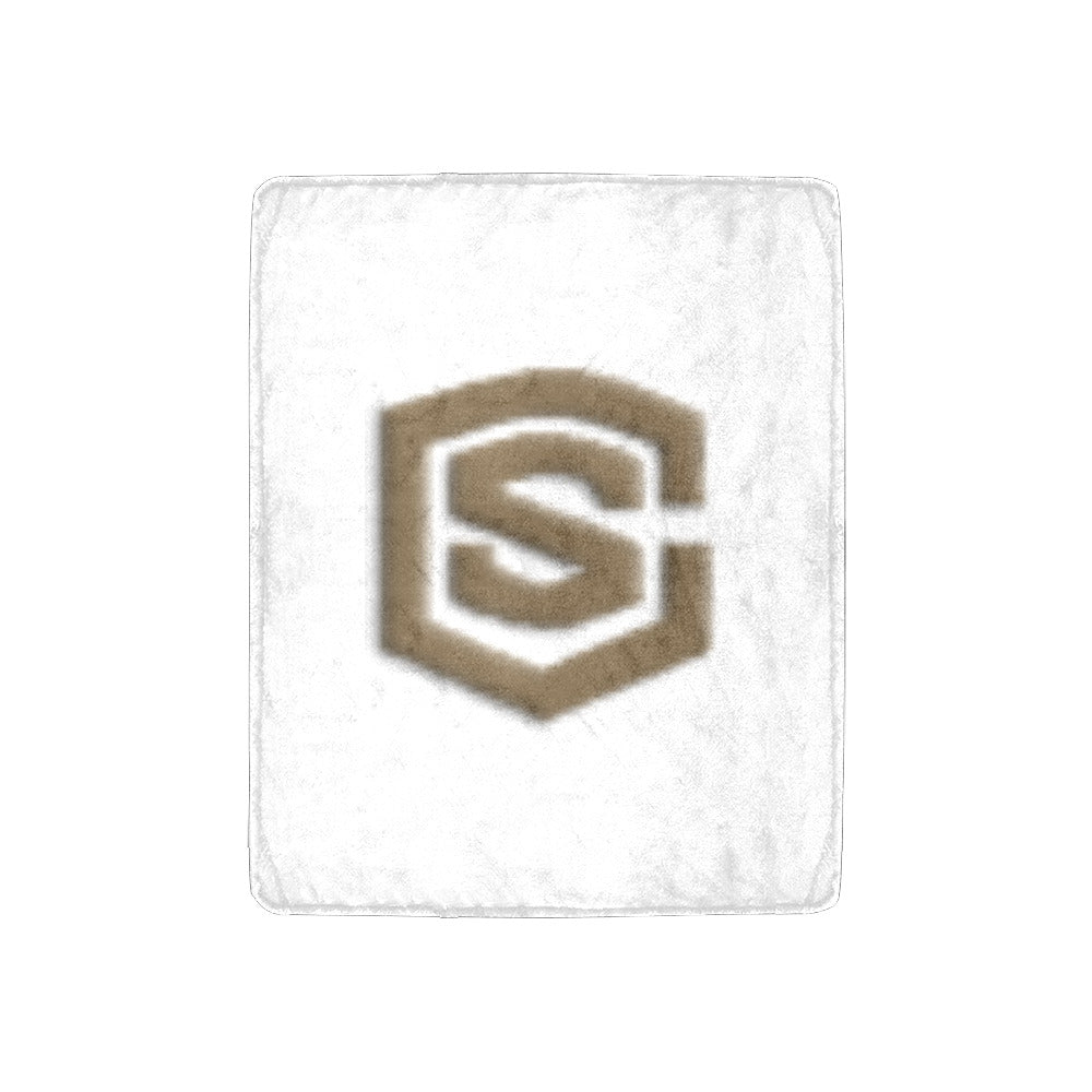 White Ultra-Soft Micro Fleece Blanket Brown Logo Ultra-Soft Micro Fleece Blanket 30"x40"