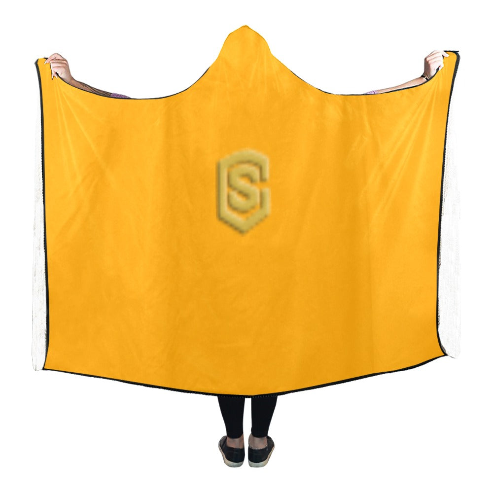 Orange Hooded Blanket 80"x56" with Gold Logo Hooded Blanket 80"x56"
