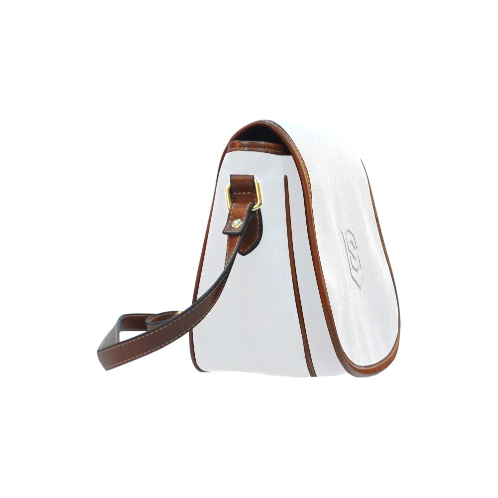 WHITE Saddle Bag WITH WHITE LOGO Saddle Bag (Model 1649) (Small)