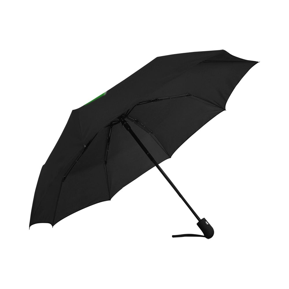 Black Anti-UV Automatic Umbrella With Green Logo Anti-UV Automatic Umbrella(Outside Printing)(Model U09)
