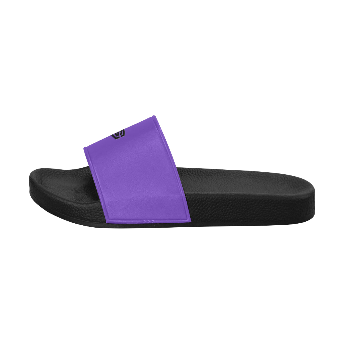 black logo Women's Slide Sandals (Model 057)