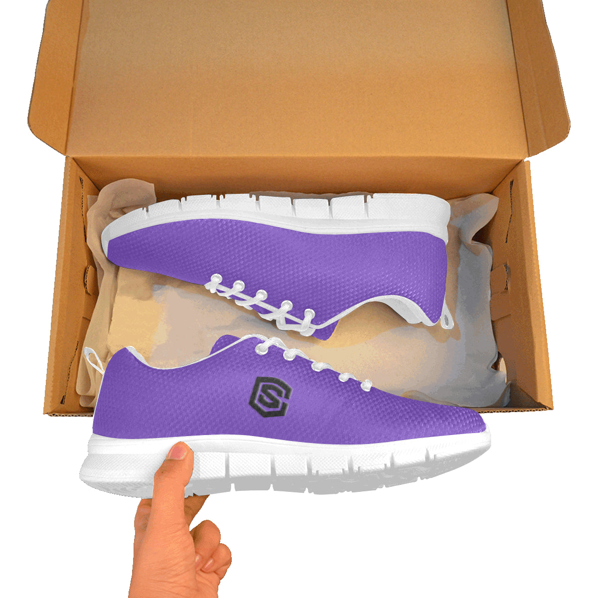 black logo Women's Breathable Running Shoes (Model 055)