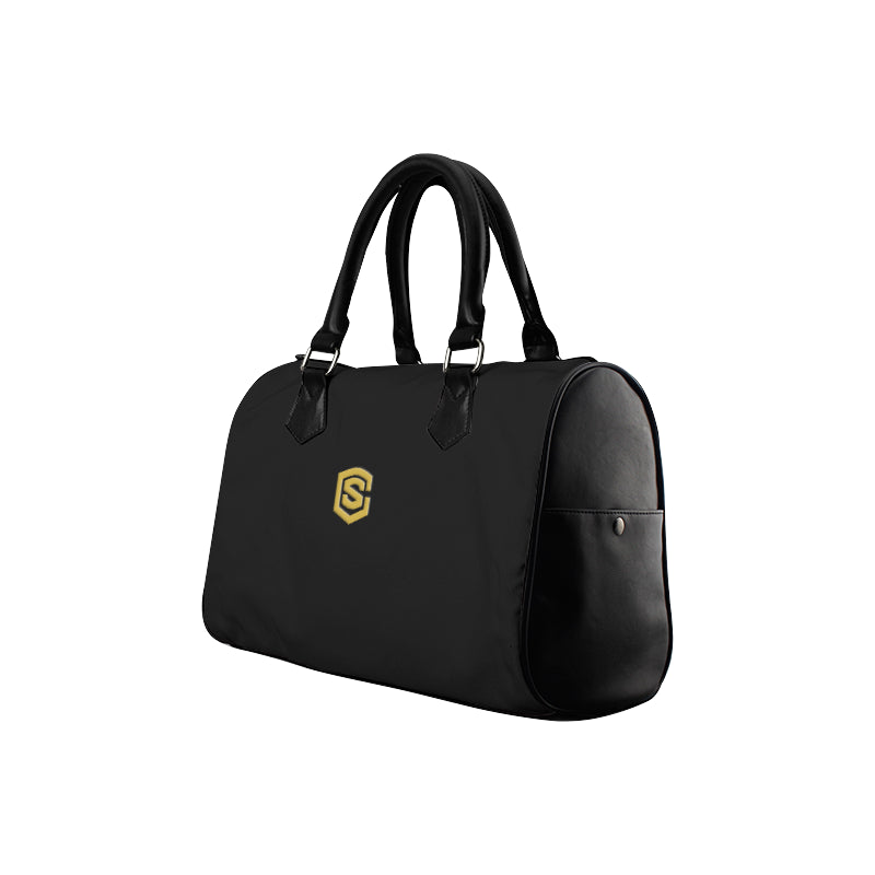 BLACK HANDBAG gold logo Boston Handbag (Model 1621)