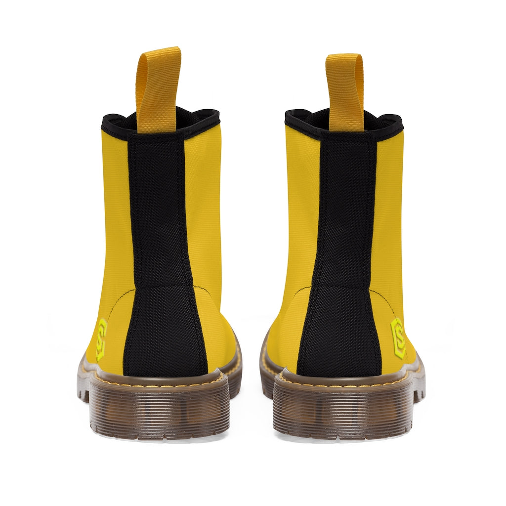Yellow Men's Canvas Boots Yellow Logo