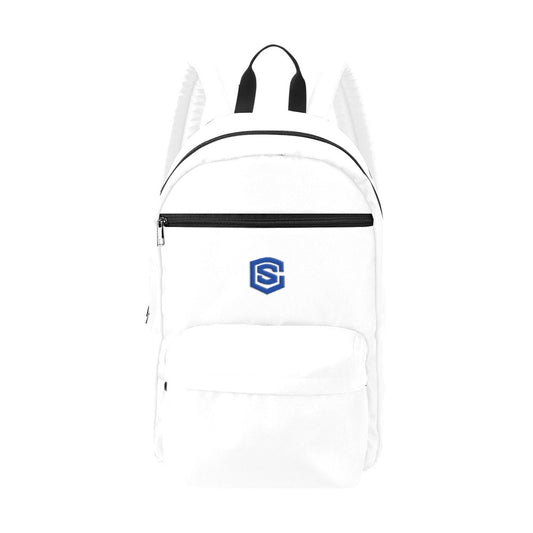 White Travel Backpack With Blue Logo Travel Backpack(Large Capacity)(Model 1691)