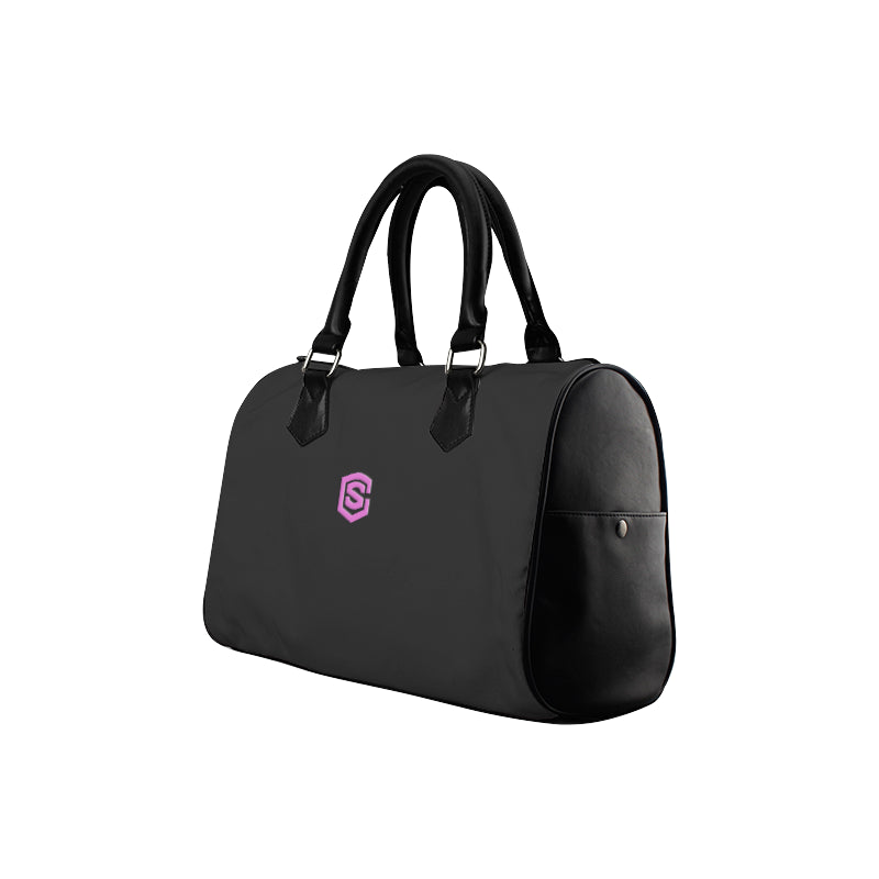 BLACK HANDBAG pink logo Boston Handbag (Model 1621)