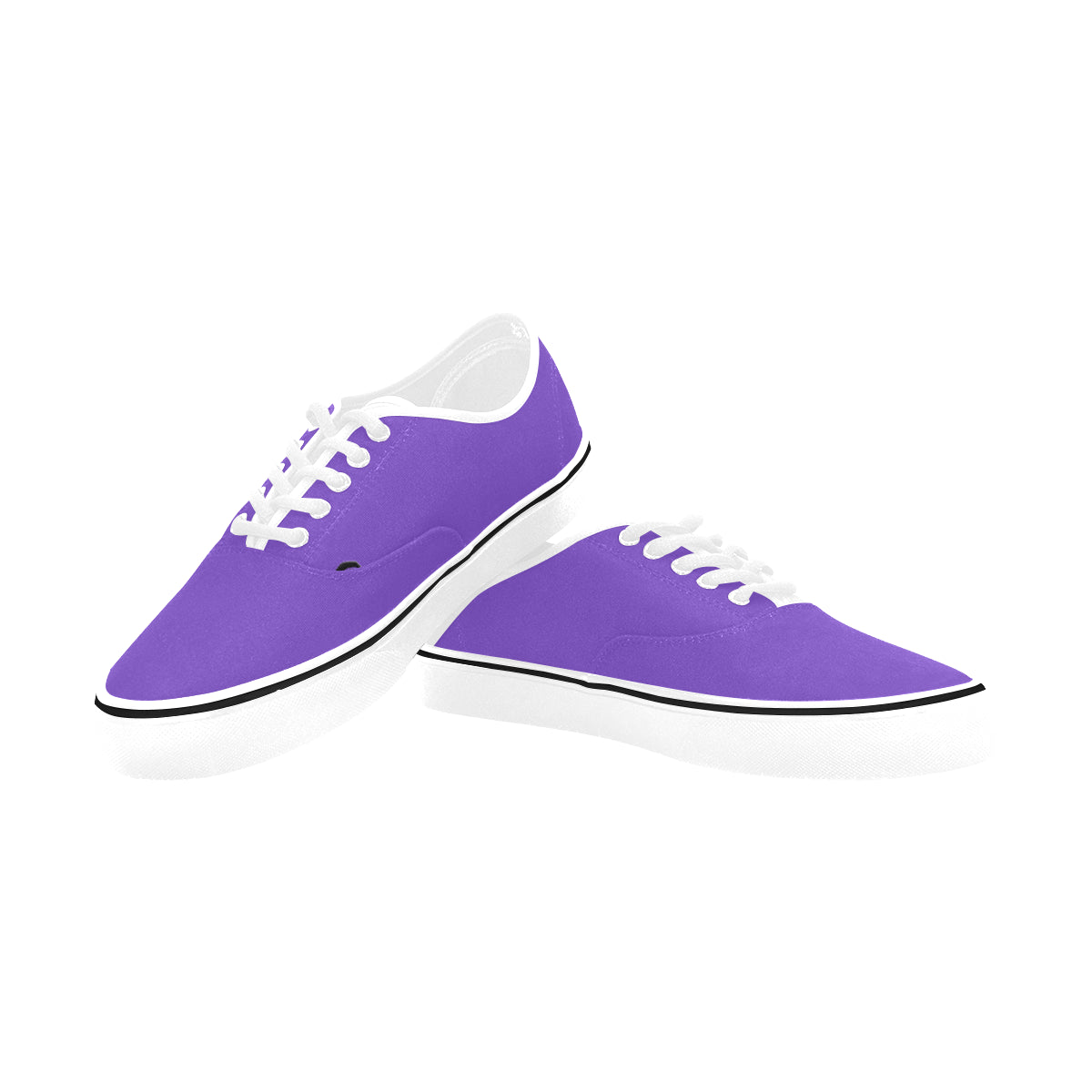 black logo Classic Women's Canvas Low Top Shoes (Model E001-4)