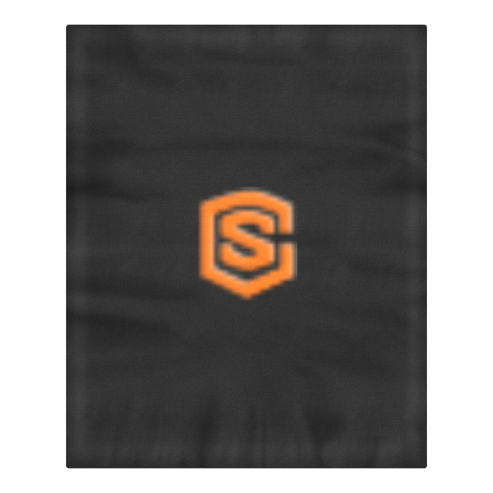 Black Duvet Cover Orange Logo 3-Piece Bedding Set (1 Duvet Cover 86"x70"; 2 Pillowcases 20"x30")(One Side)