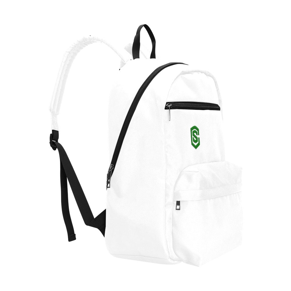 White Travel Backpack With Green Logo Travel Backpack(Large Capacity)(Model 1691)