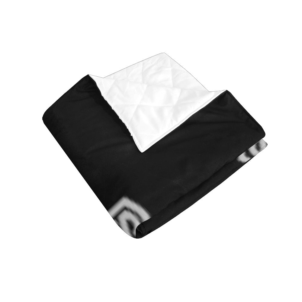BLACK CISTOM QUILT SELVER LOGO Custom Quilt 70" x 80"