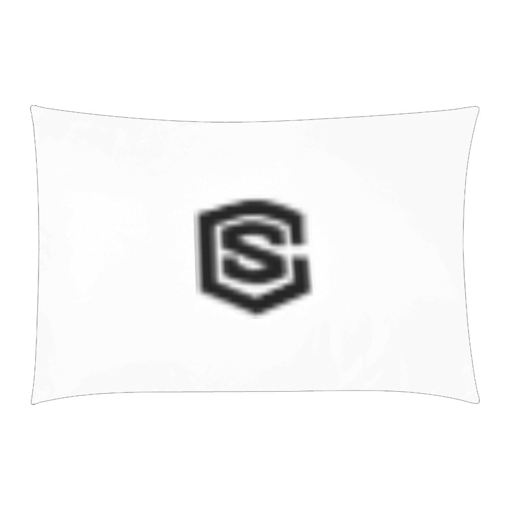 White Duvet Cover Black Logo 3-Piece Bedding Set (1 Duvet Cover 86"x70"; 2 Pillowcases 20"x30")(One Side)