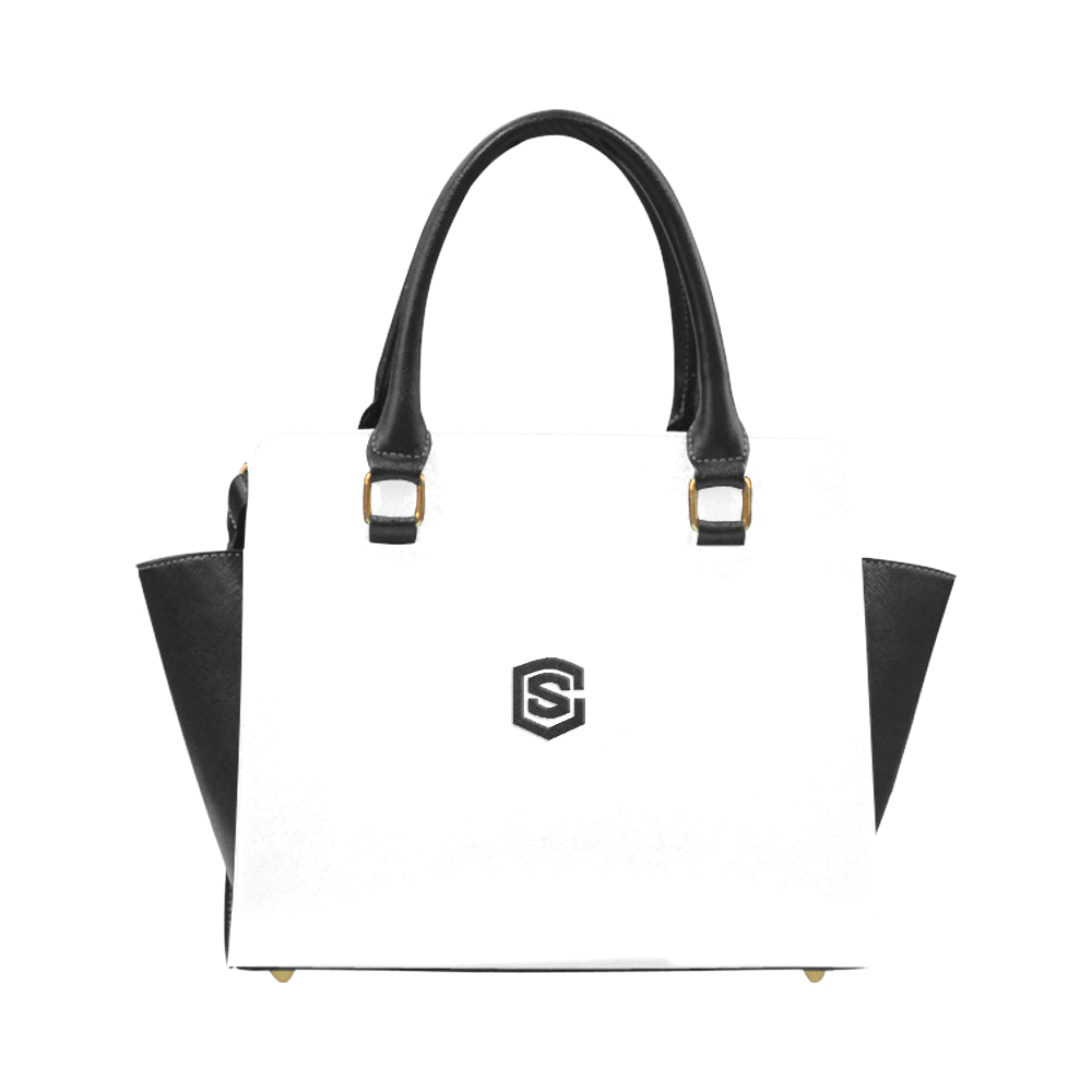 WHITE RIVET SHOULDER HANDBAG black logo Rivet Shoulder Handbag (Model 1645)