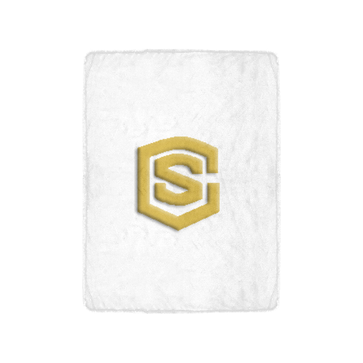 White Ultra-Soft Micro Fleece Blanket with Gold Logo Ultra-Soft Micro Fleece Blanket 30"x40"