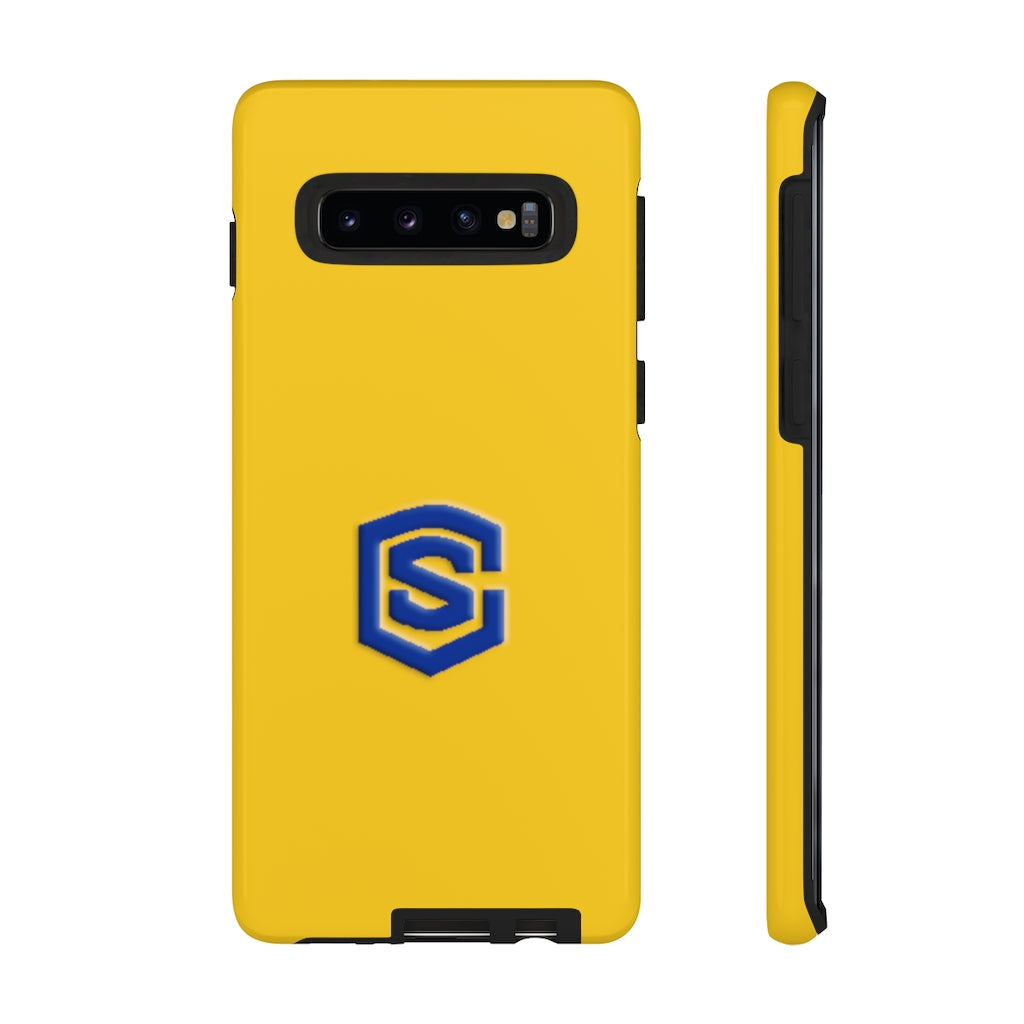 Yellow Tough Cases Blue Logo
