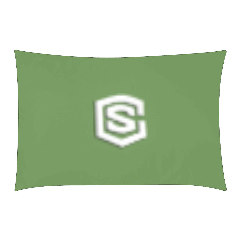 Green Duvet Cover White Logo 3-Piece Bedding Set (1 Duvet Cover 86"x70"; 2 Pillowcases 20"x30")(One Side)