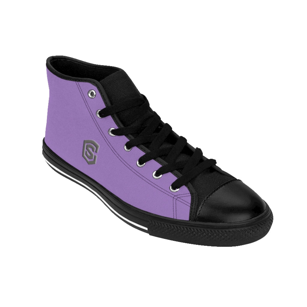 purple Men's High-top Sneakers Silver logo