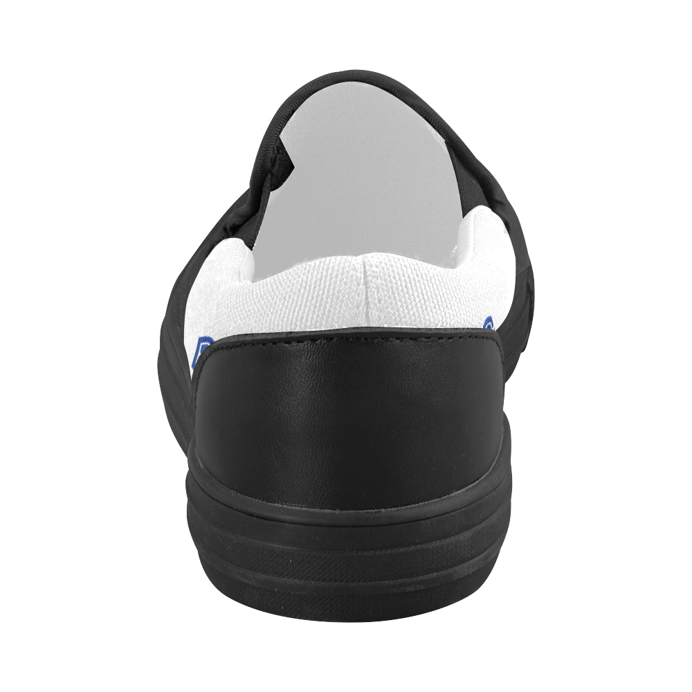 blue logo Women's Slip-on Canvas Shoes (Model 019)