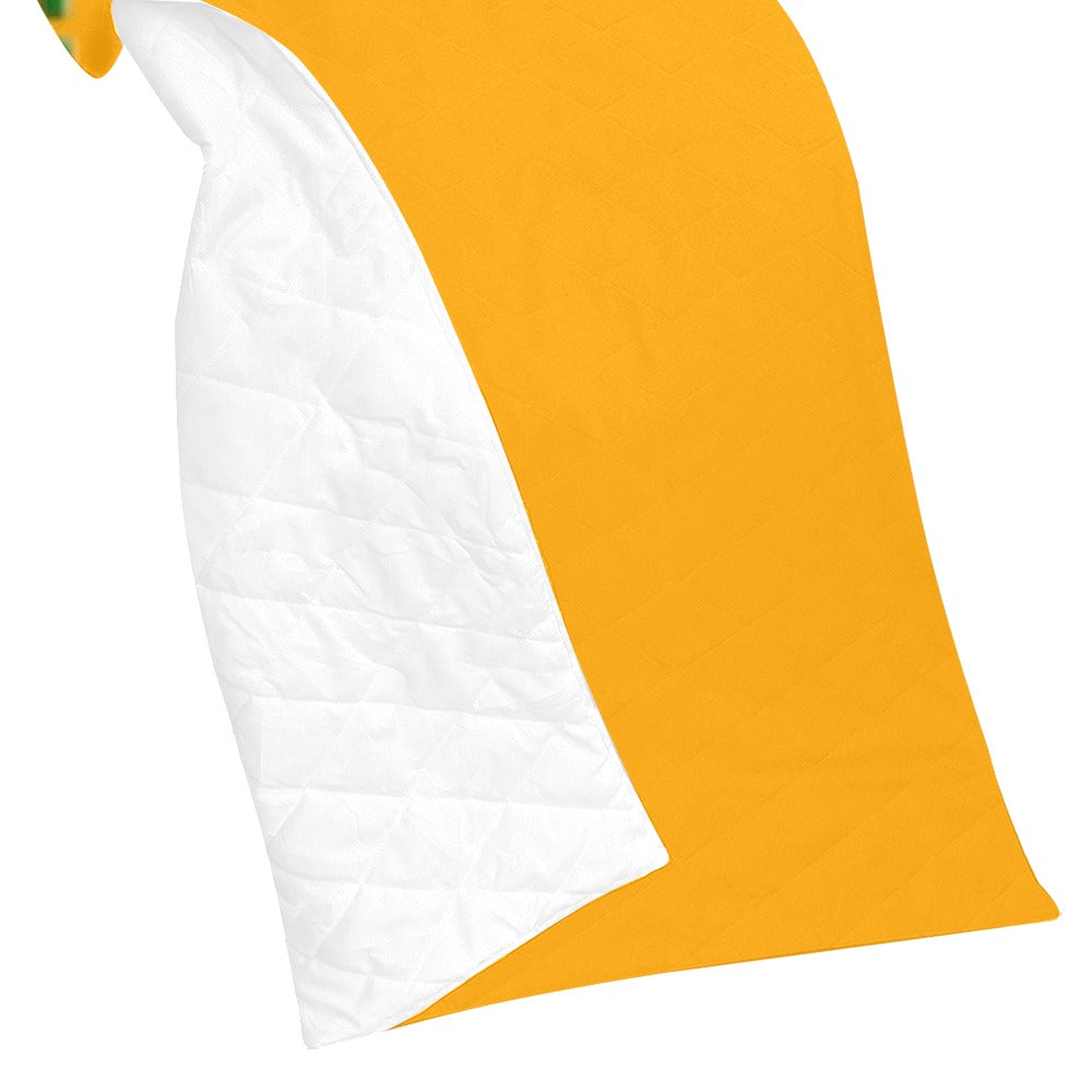 Yellow Quilt with Green Logo Custom Quilt 70" x 80"