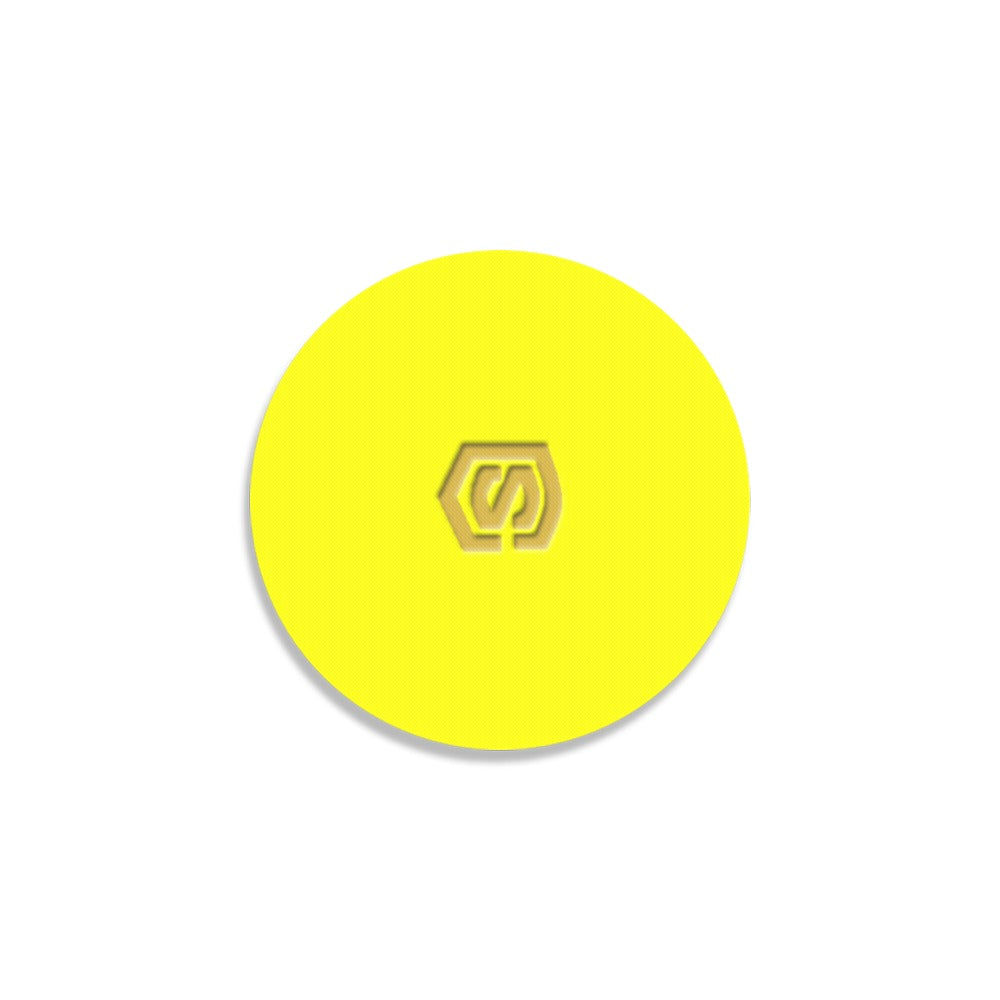 Yellow Round Coaster with Gold Logo Round Coaster