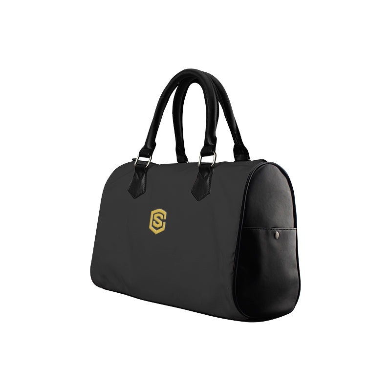 BLACK HANDBAG gold logo Boston Handbag (Model 1621)