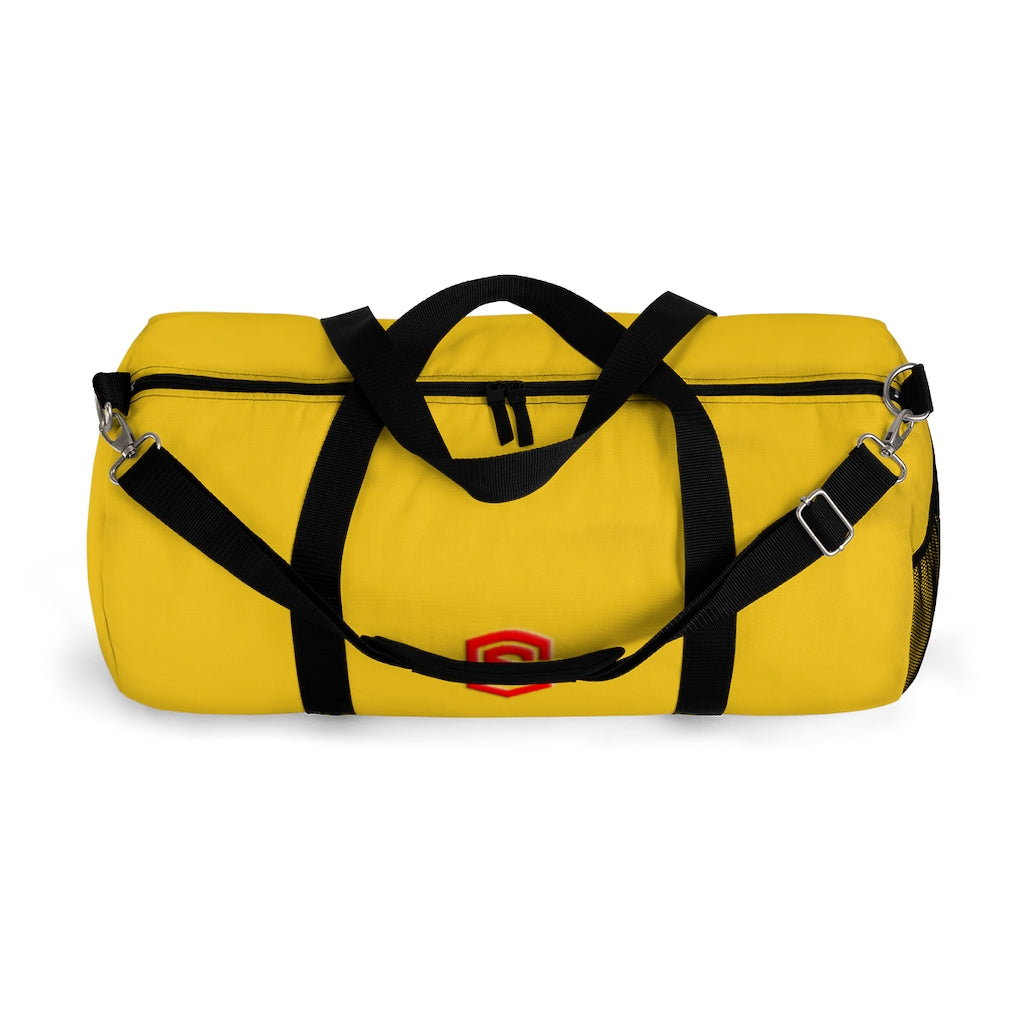Yellow Duffel Bag Red Logo