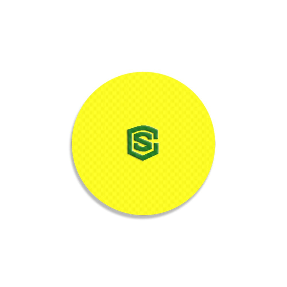 Yellow Round Coaster with Green Logo Round Coaster