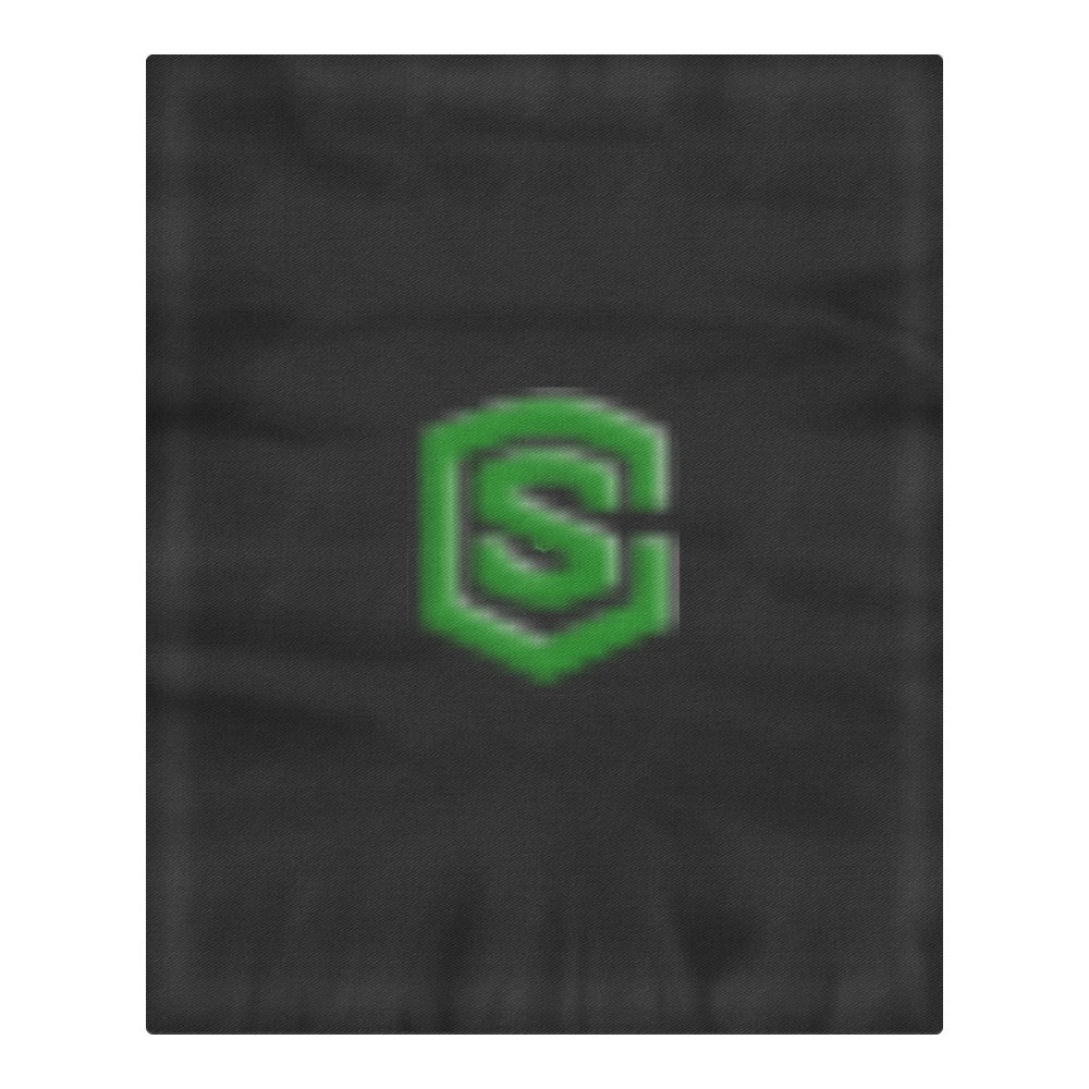 Black 3-Piece Bedding Set (1 Duvet Cover 86"x70"; 2 Pillowcases 20"x30")(One Side) wtih Green Logo 3-Piece Bedding Set (1 Duvet Cover 86"x70"; 2 Pillowcases 20"x30")(One Side)
