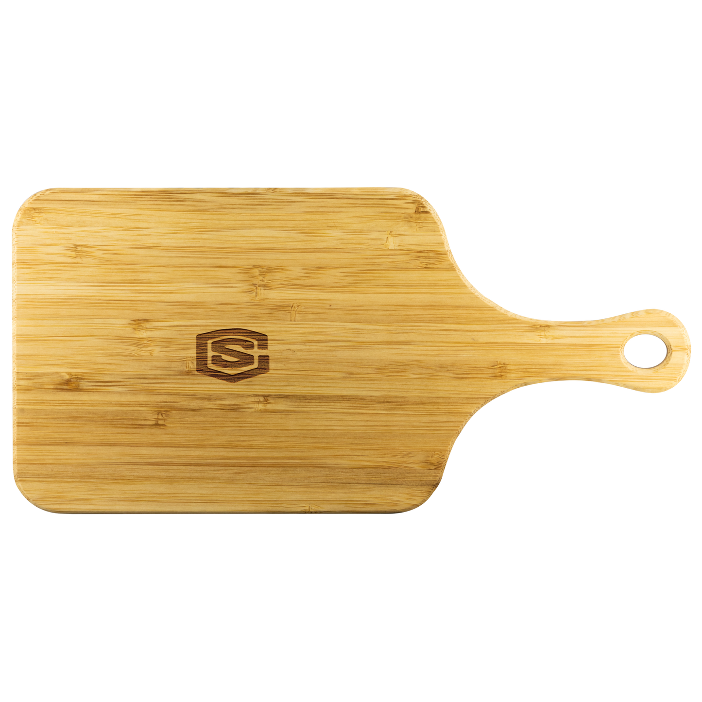 Wood Cutting Board With Handle WITH GOLD LOGO