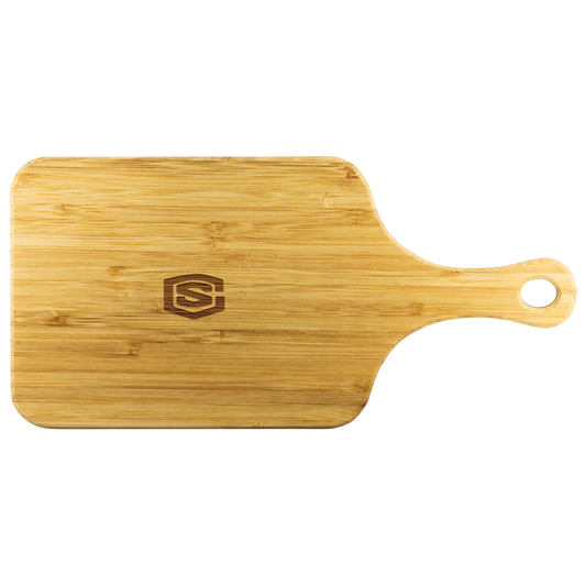 Wood Cutting Board With Handle WITH GOLD LOGO
