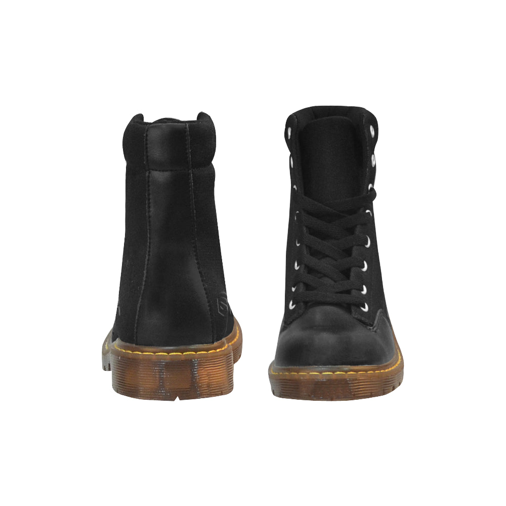 black logo Apache Round Toe Women's Winter Boots (Model 1402)