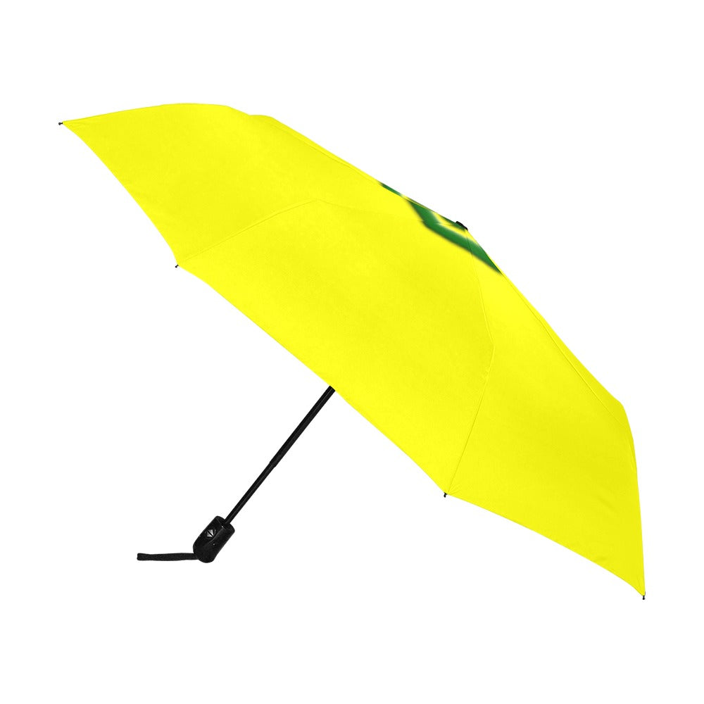 Yellow Anti-UV Automatic Umbrella With Green Logo Anti-UV Automatic Umbrella(Outside Printing)(Model U09)