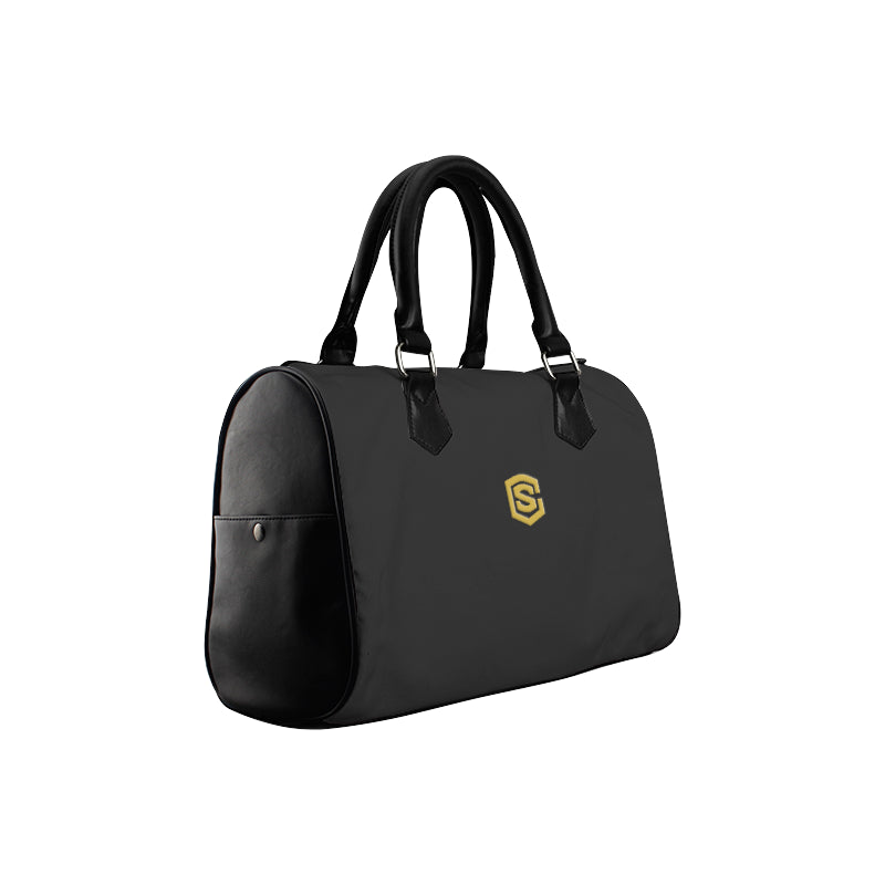 BLACK HANDBAG gold logo Boston Handbag (Model 1621)