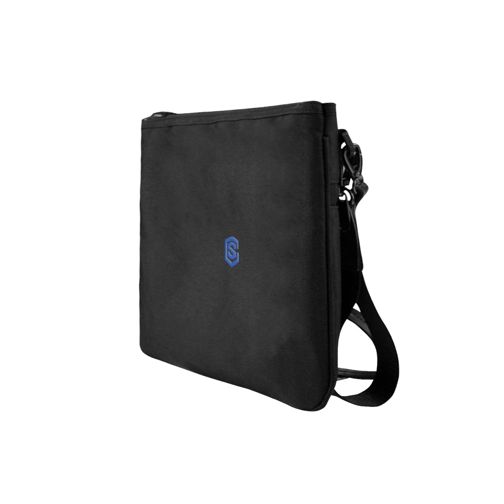 BLACK SLIM CLUTCH BAG blue logo Slim Clutch Bag (Model 1668)