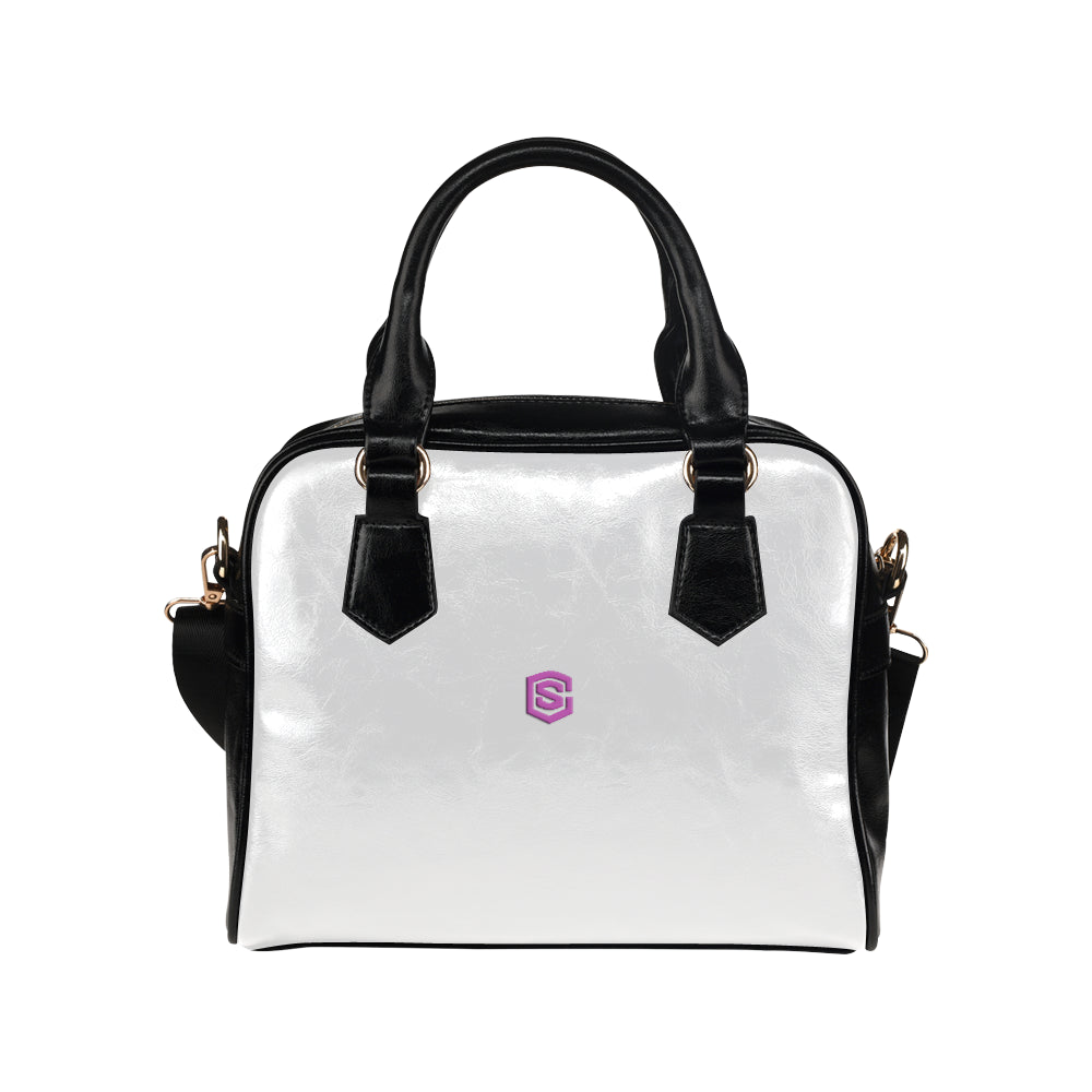 WHITE Shoulder Handbag pink logo Shoulder Handbag (Model 1634)