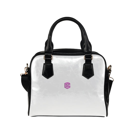 WHITE Shoulder Handbag pink logo Shoulder Handbag (Model 1634)
