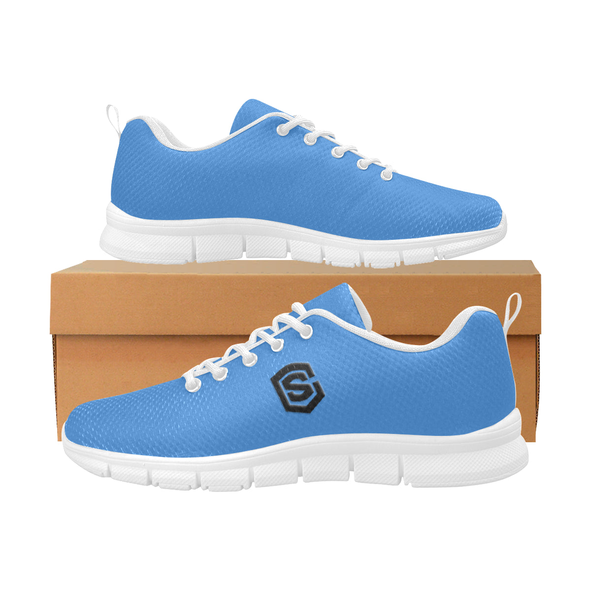 black logo Women's Breathable Running Shoes (Model 055)