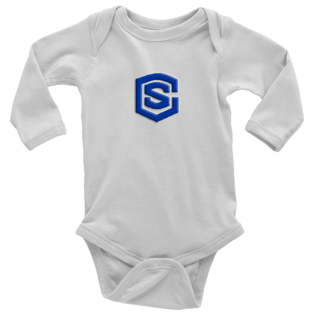 Long Sleeve Baby Bodysuit WITH BLUE LOGO