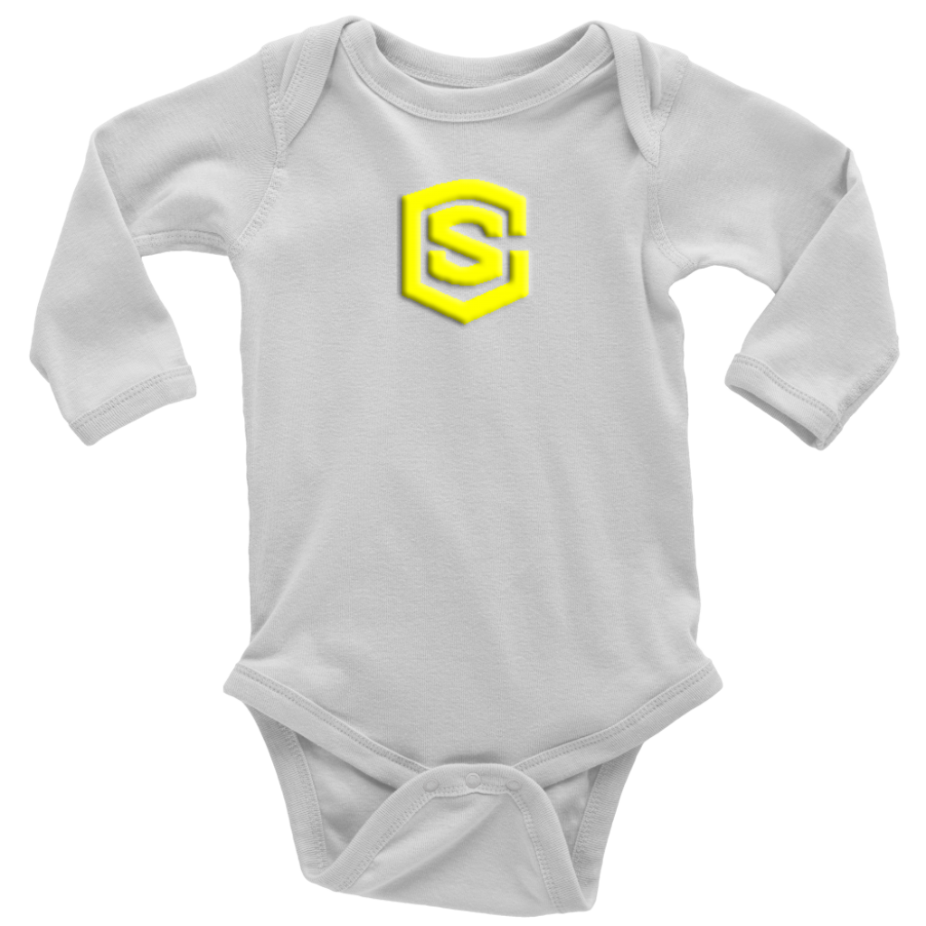Long Sleeve Baby Bodysuit WITH YELLOW LOGO